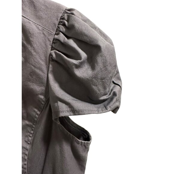 π 2/$30 π Vintage Button-Up Short Sleeve Blazer Jacket Floral Collar & Pockets - Picture 5 of 10